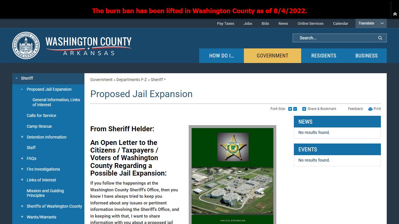 Proposed Jail Expansion | Washington County, AR